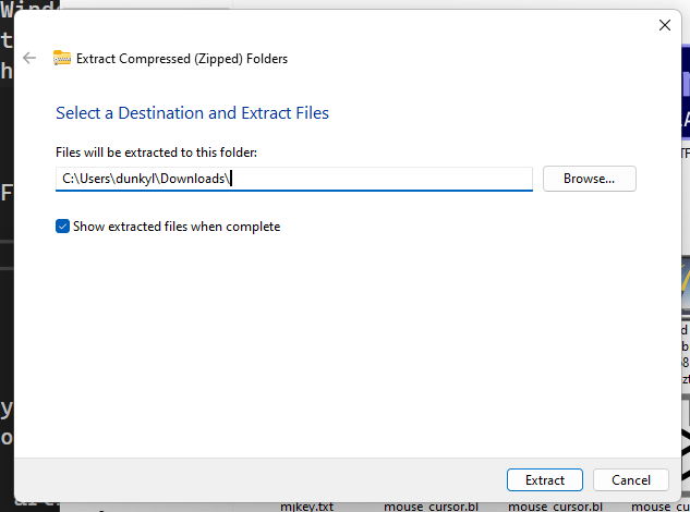Extracting FFMPEG